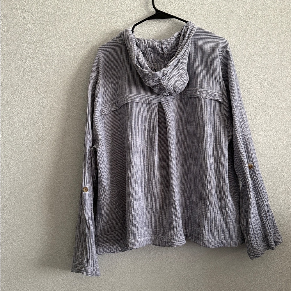 J Jill Cotton-Gauze Hooded Jacket 2X - Picture 2 of 7